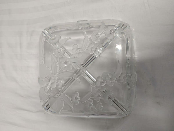 Original Walter-Glas “Annie” Frosted Floral Glass Serving Tray with Box