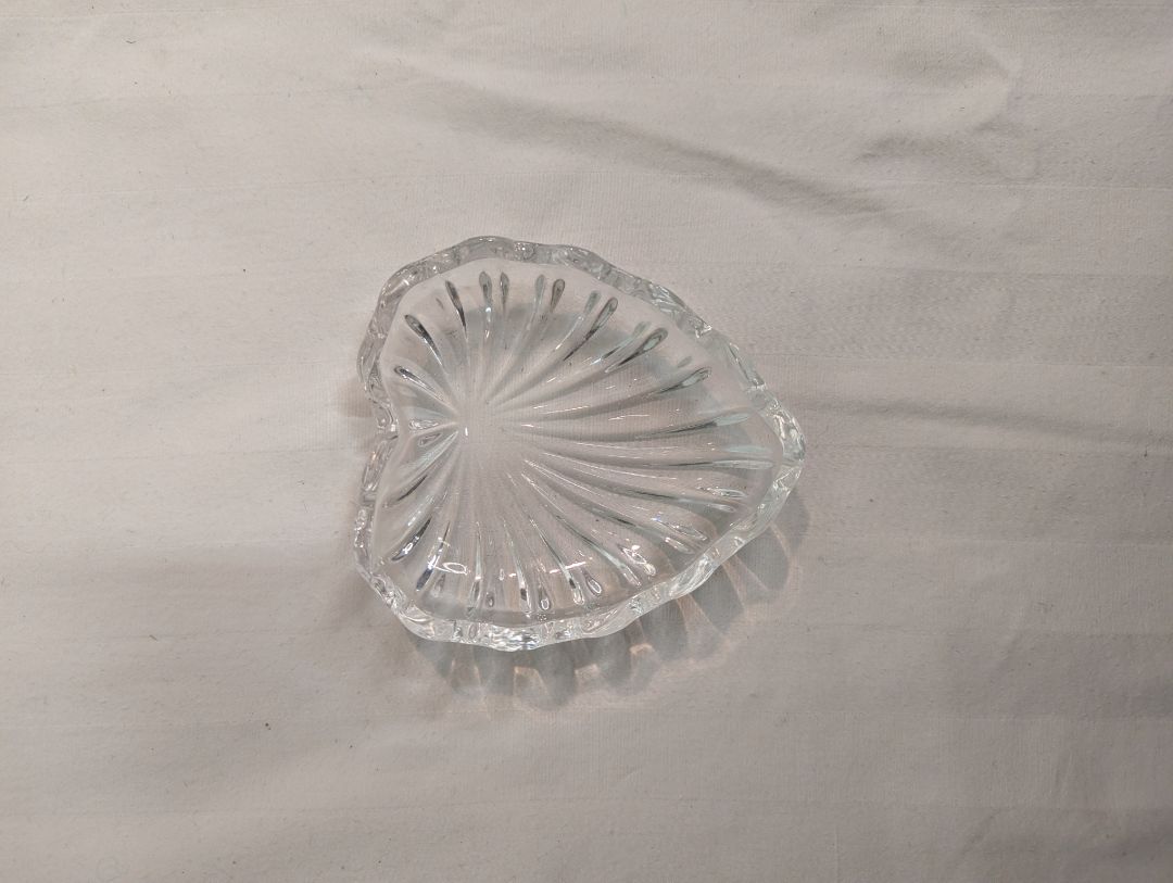 Small Clear Glass Heart-Shaped Bowl