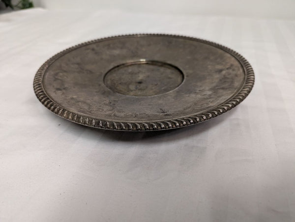 Vintage Silver-Tone Metal Serving Plate
