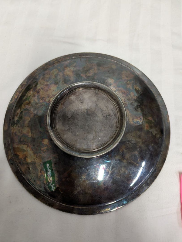 Vintage Silver-Tone Metal Serving Plate