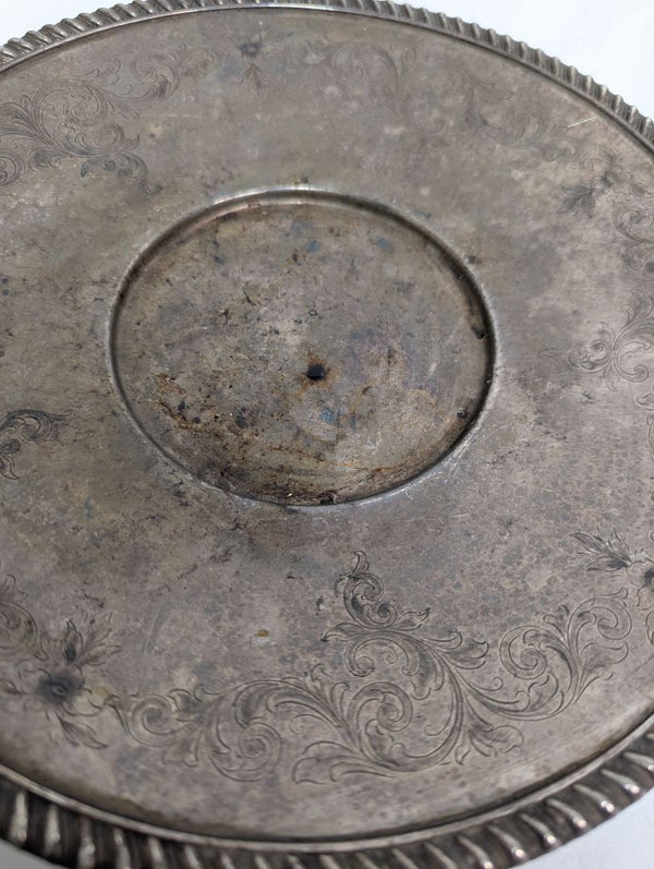 Vintage Silver-Tone Metal Serving Plate