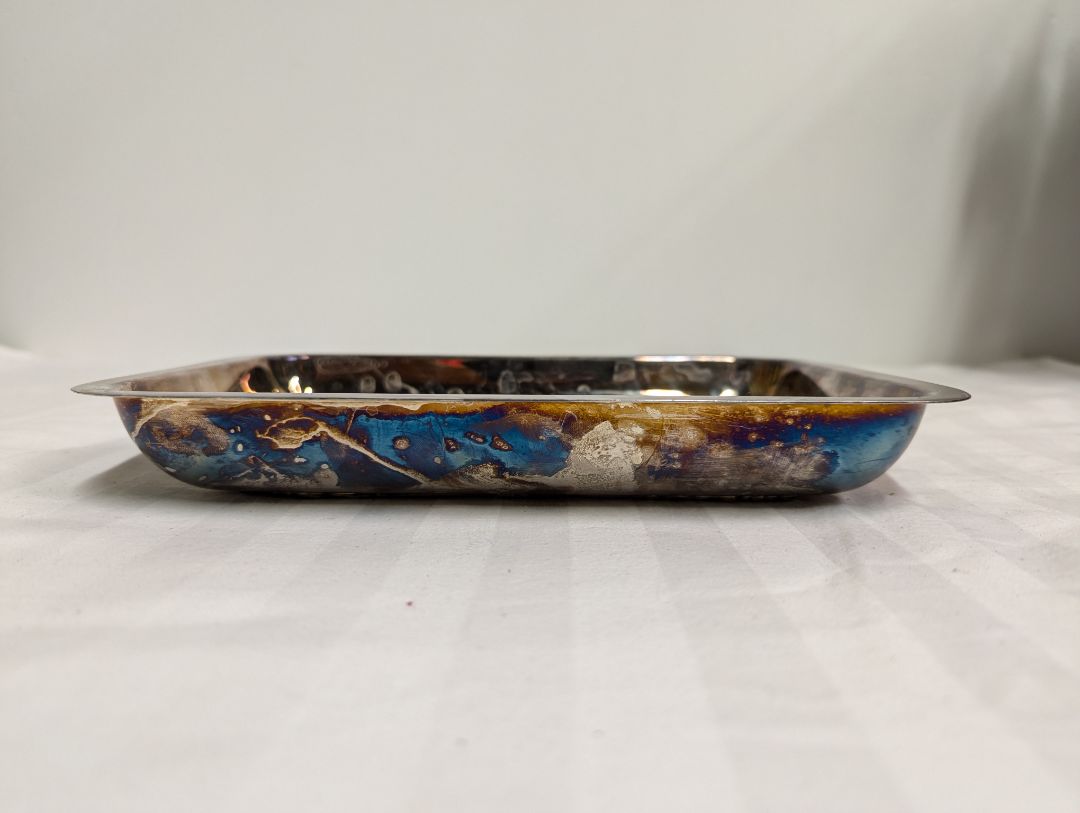 Vintage Rectangular Metal Serving Dish / Tray