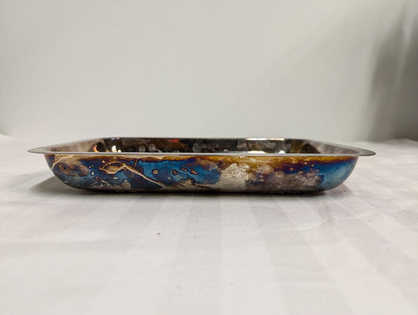 Vintage Rectangular Metal Serving Dish / Tray