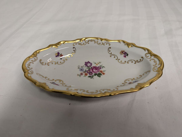 Reichenbach German Democratic Republic Porcelain Floral Serving Dish