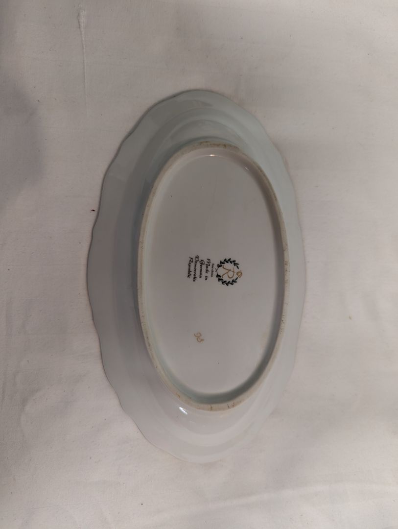 Reichenbach German Democratic Republic Porcelain Floral Serving Dish