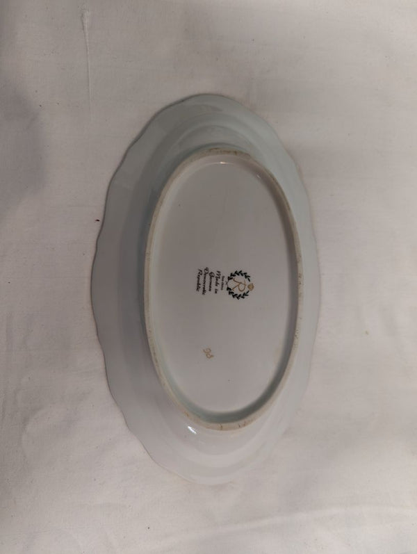 Reichenbach German Democratic Republic Porcelain Floral Serving Dish