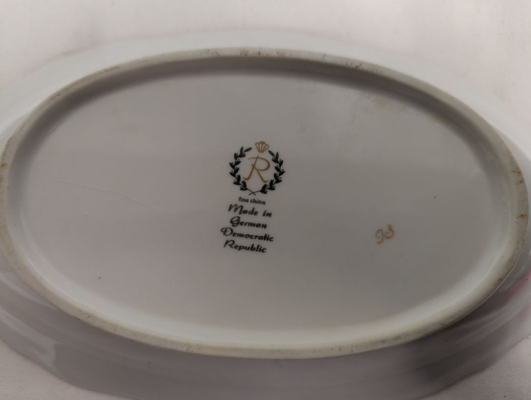 Reichenbach German Democratic Republic Porcelain Floral Serving Dish