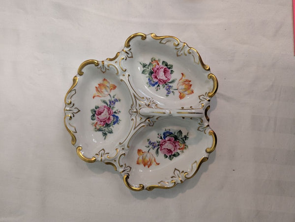 Vintage Jlmenau Graf von Henneberg Porcelain Divided Serving Dish