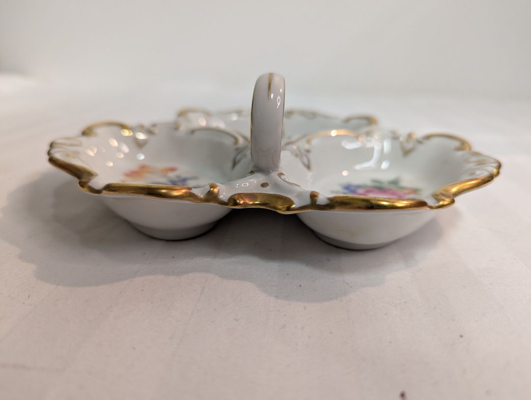 Vintage Jlmenau Graf von Henneberg Porcelain Divided Serving Dish