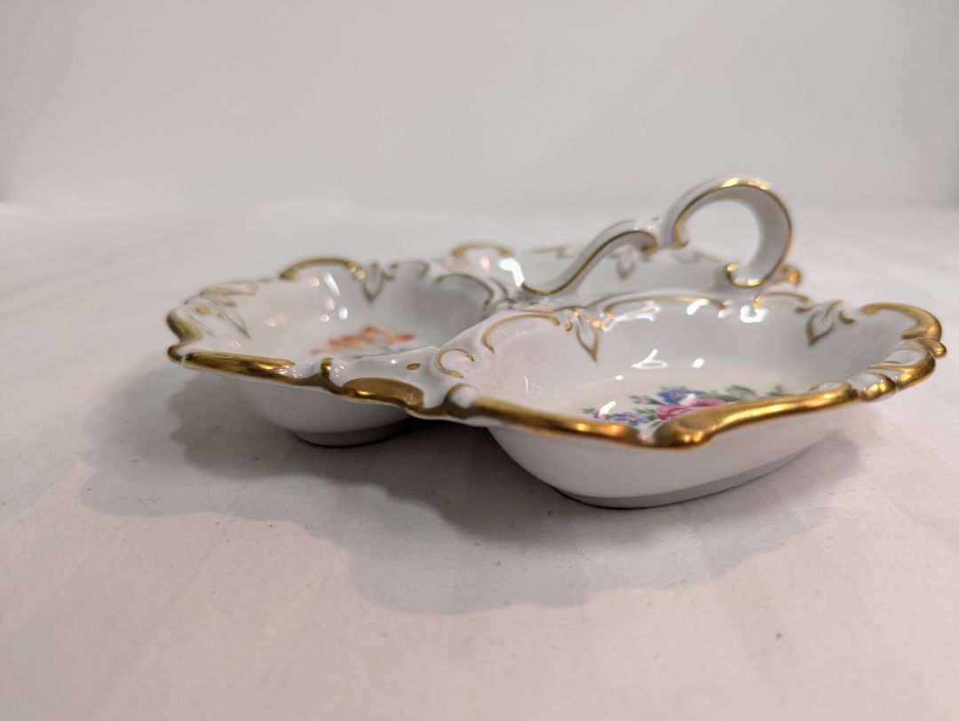 Vintage Jlmenau Graf von Henneberg Porcelain Divided Serving Dish