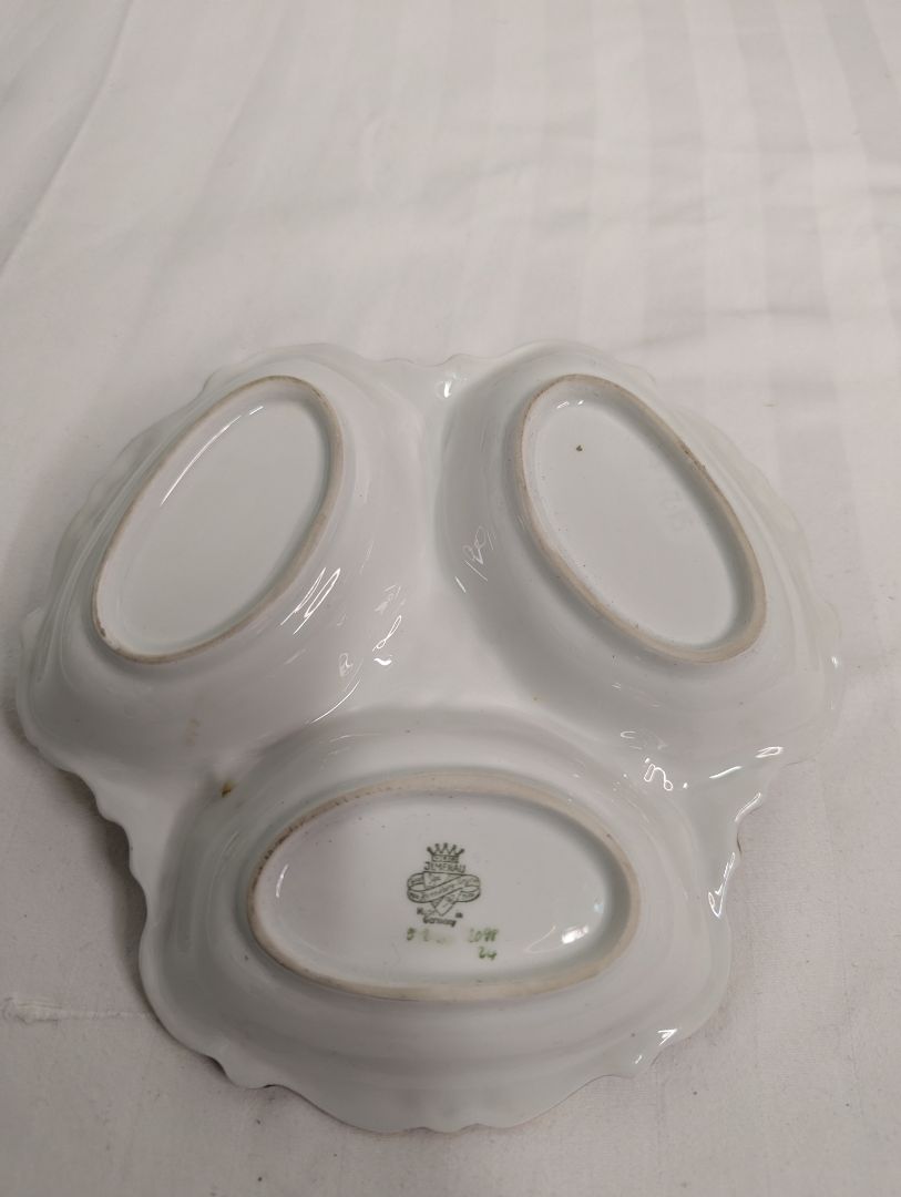 Vintage Jlmenau Graf von Henneberg Porcelain Divided Serving Dish