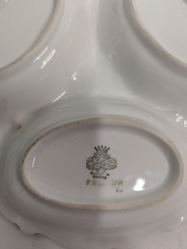 Vintage Jlmenau Graf von Henneberg Porcelain Divided Serving Dish