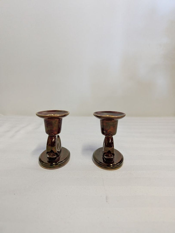 Pair of CavaTina “Rouge Royale” Candle Holders