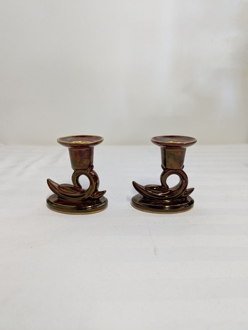 Pair of CavaTina “Rouge Royale” Candle Holders