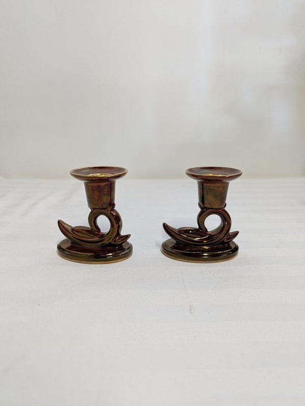 Pair of CavaTina “Rouge Royale” Candle Holders