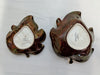 Pair of CavaTina “Rouge Royale” Leaf-Shaped Bowls
