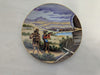 Hand-Painted Oval Porcelain Plate with Figural Landscape Scene