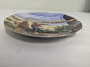 Hand-Painted Oval Porcelain Plate with Figural Landscape Scene