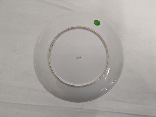 Hand-Painted Oval Porcelain Plate with Figural Landscape Scene