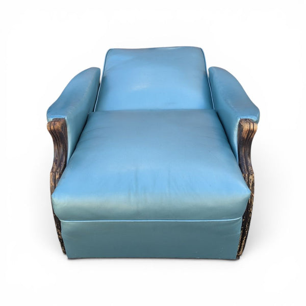 Vintage Reupholstered Turquoise / Peacock Blue Recliner Lounge Chair – Design No. 184 “LA Z BOY”