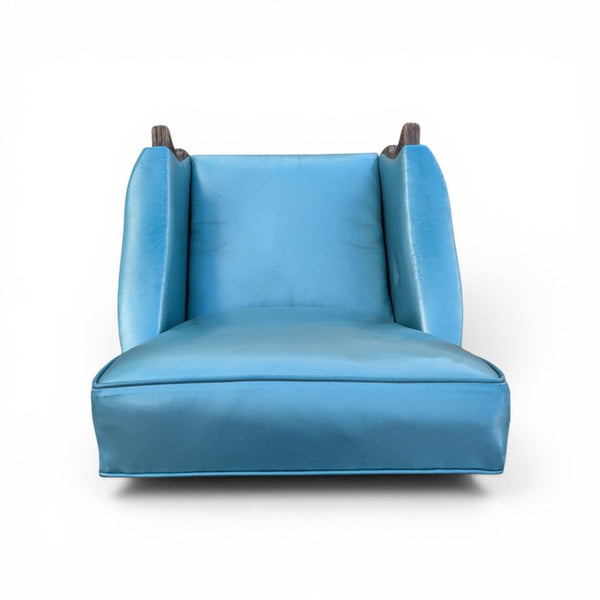 Vintage Reupholstered Turquoise / Peacock Blue Recliner Lounge Chair – Design No. 184 “LA Z BOY”