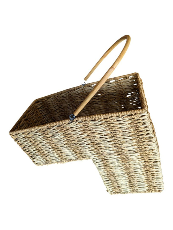 Woven Natural Fibre Basket with Handle
