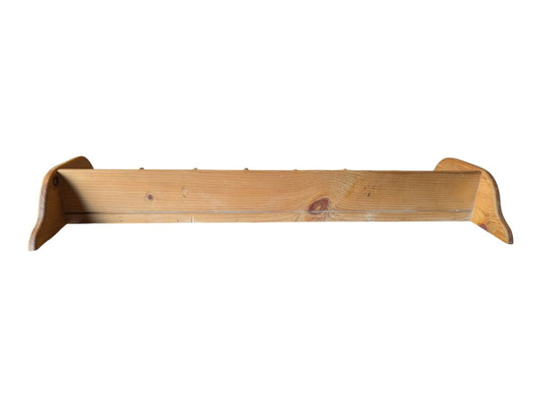 Pine Wall Shelf with Peg Rack & Heart Cut-Outs