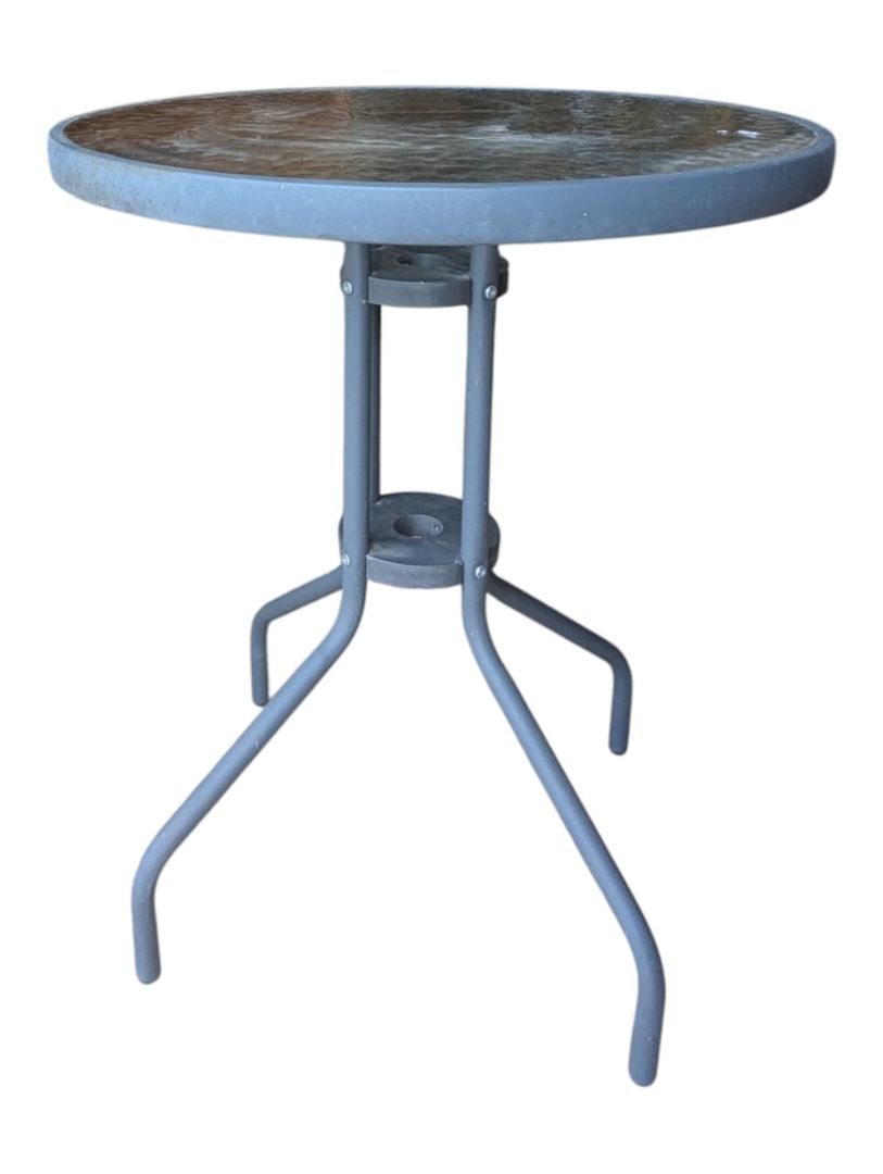 3-Piece Outdoor Bistro Set with Glass-Top Table & Woven Chairs
