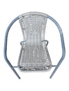 3-Piece Outdoor Bistro Set with Glass-Top Table & Woven Chairs