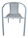 3-Piece Outdoor Bistro Set with Glass-Top Table & Woven Chairs