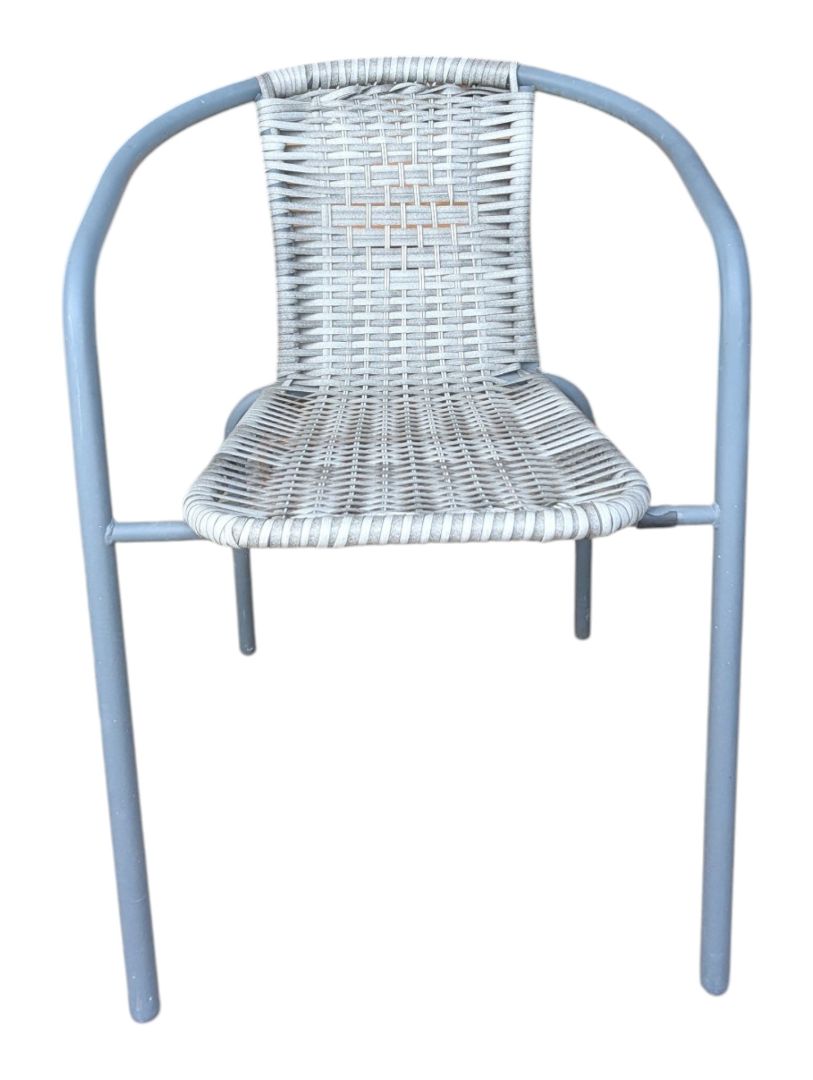 3-Piece Outdoor Bistro Set with Glass-Top Table & Woven Chairs