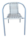 3-Piece Outdoor Bistro Set with Glass-Top Table & Woven Chairs