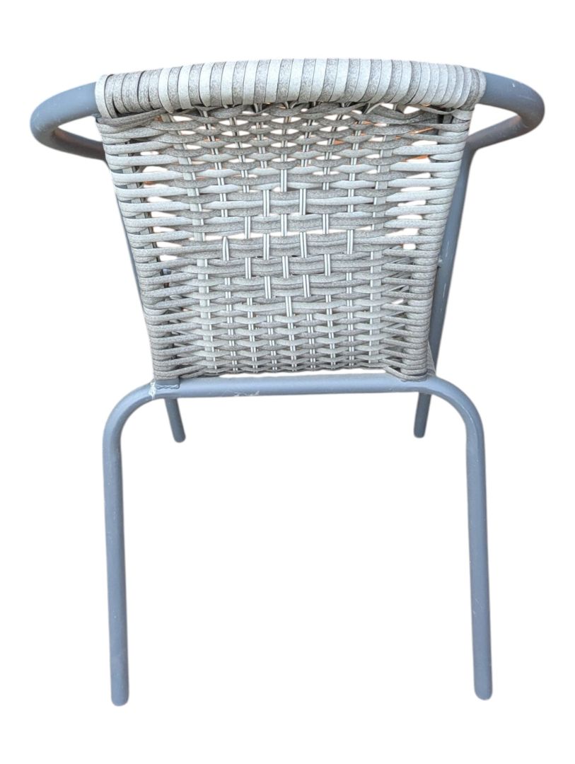 3-Piece Outdoor Bistro Set with Glass-Top Table & Woven Chairs