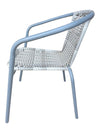 3-Piece Outdoor Bistro Set with Glass-Top Table & Woven Chairs