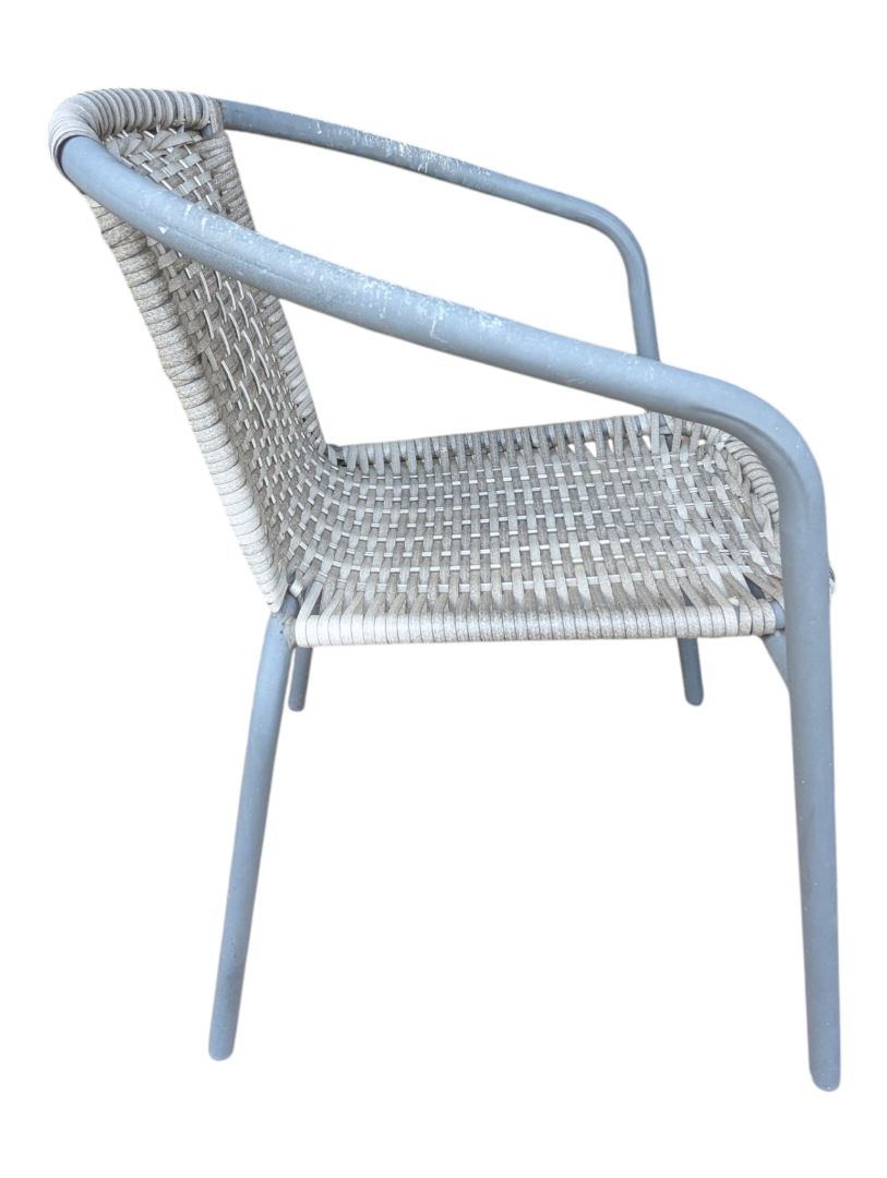 3-Piece Outdoor Bistro Set with Glass-Top Table & Woven Chairs
