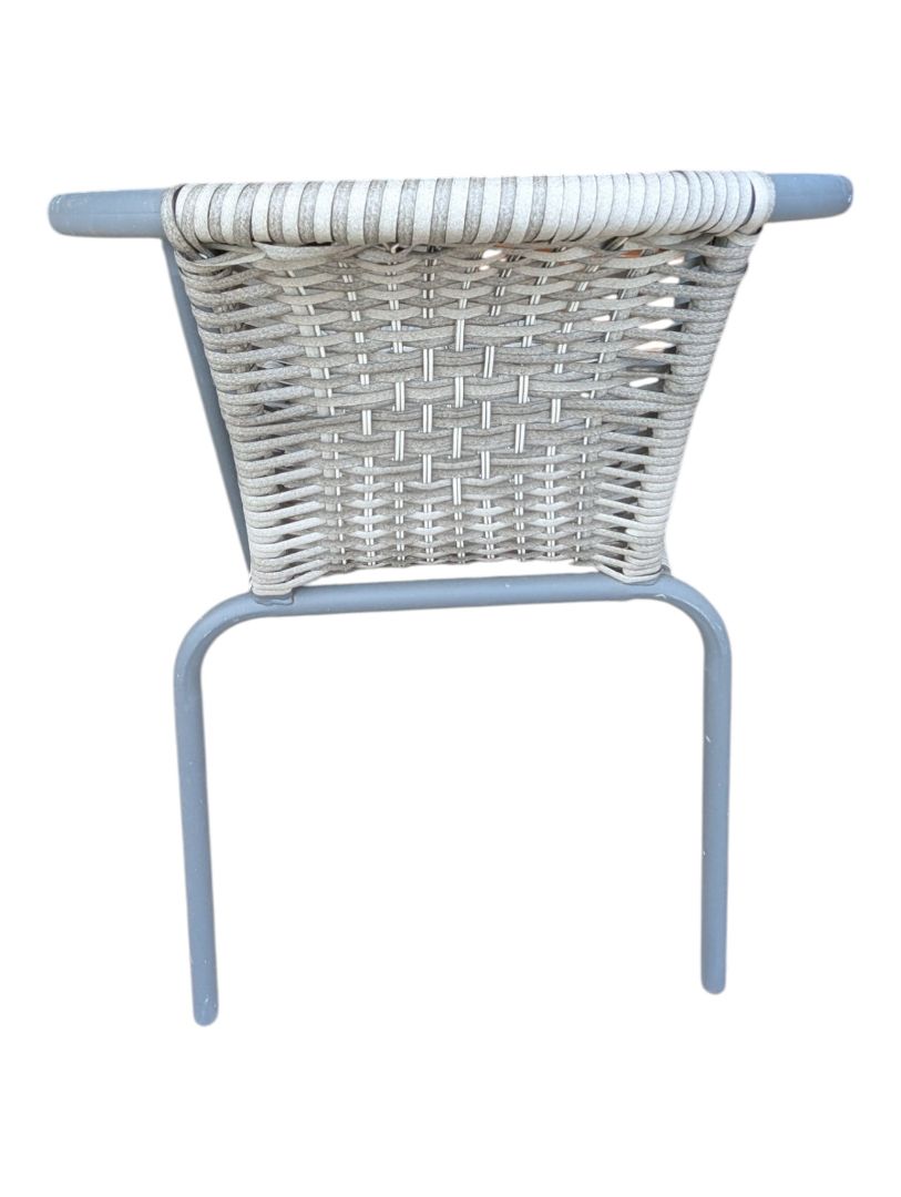 3-Piece Outdoor Bistro Set with Glass-Top Table & Woven Chairs
