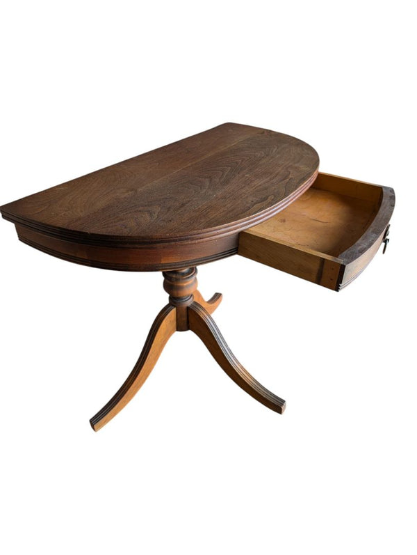 Demi-Lune Accent Table with Drawer