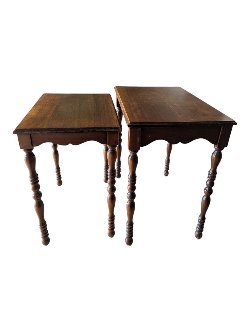 Pair of Vintage Wooden Nesting Tables