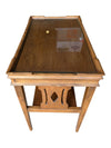Wood & Glass-Top Side Table with Lower Shelf