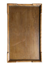 Wood & Glass-Top Side Table with Lower Shelf