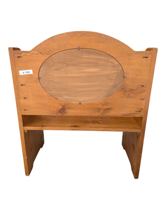 Wooden Bench with Hand-Painted Bunny Panel