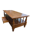 Wooden Coffee Table with Drawer & Spindle Detail