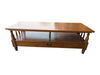 Wooden Coffee Table with Drawer & Spindle Detail