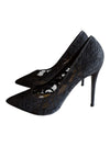 Primark Black Lace Pointed-Toe Heels – Size 9