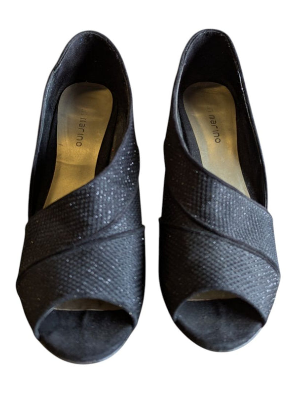 Ann Marino Black Peep-Toe Heels