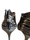 Karen Millen Black & Cream Graphic Peep Toe Stiletto Bootie Heels – Size 41