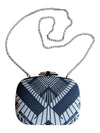 Karen Millen Black & White Graphic Box Clutch Evening Bag with Chain Strap