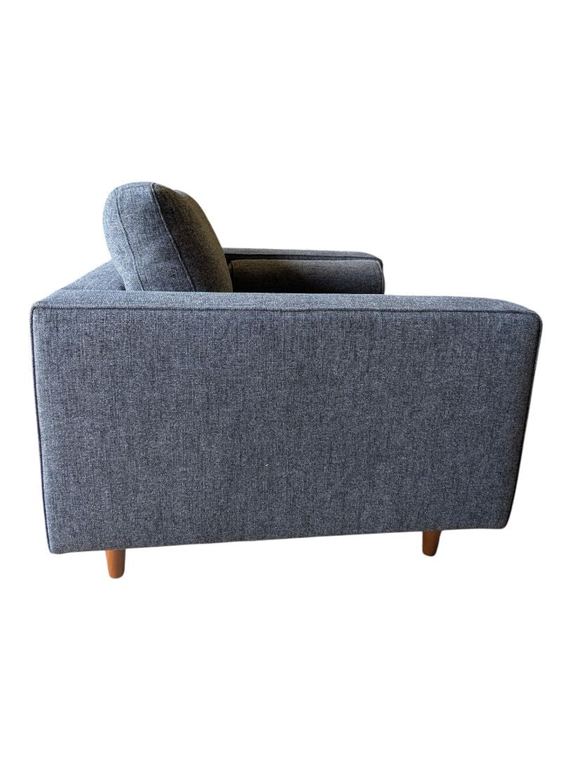 Grey Fabric Loveseat with Bolster Pillows