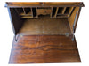 Vintage Wood Secretary Desk with Glass Door Hutch
