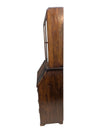 Vintage Wood Secretary Desk with Glass Door Hutch